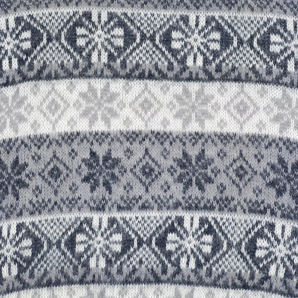 ‘90s Vintage Fair Isle Nordic Wool Blend Sweater Gray White Size XL - NWOT - Picture 4 of 7